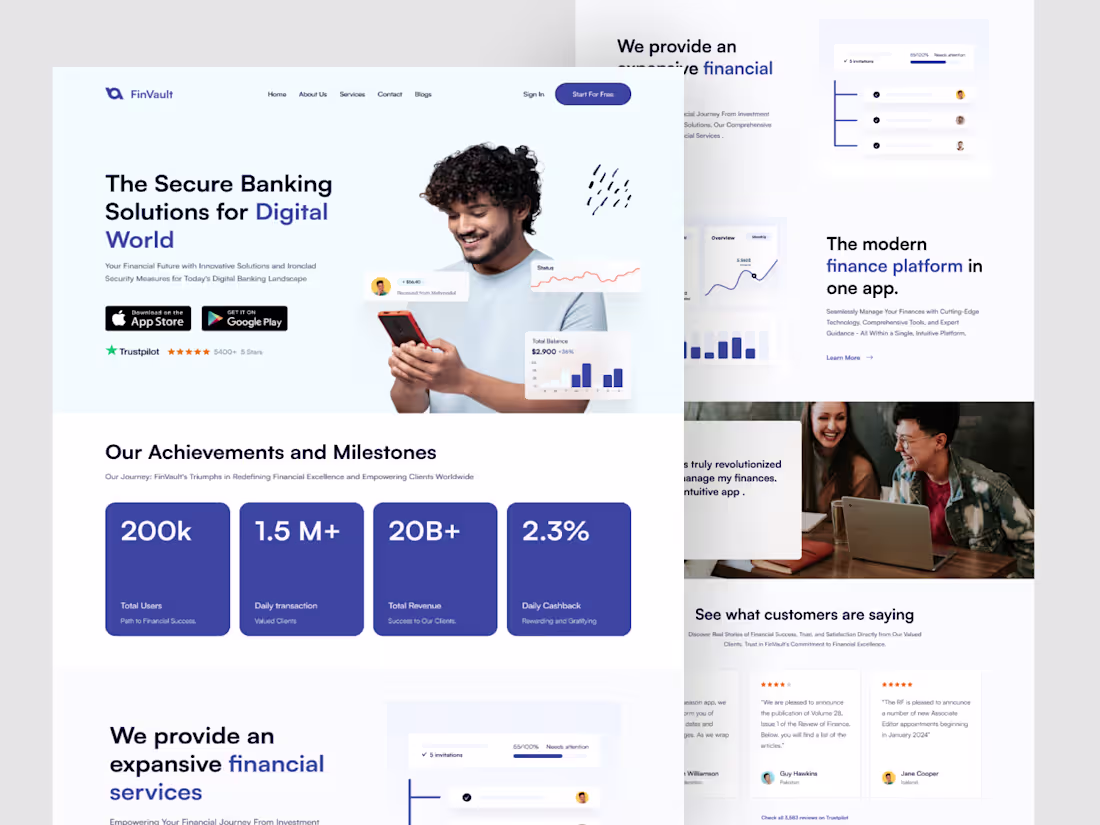 Cover image for Finance SaaS Website Landing Page