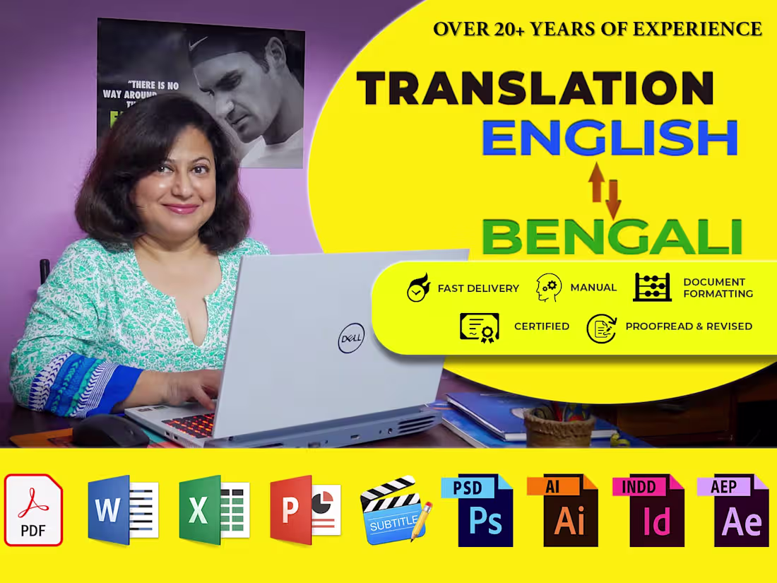 Cover image for Professional Translation Service English to Bengali | vice-versa