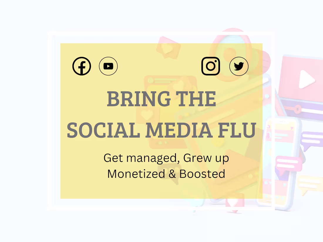 Cover image for Social Media Management - Comprehensive: Manage,Grow,Boost..etc