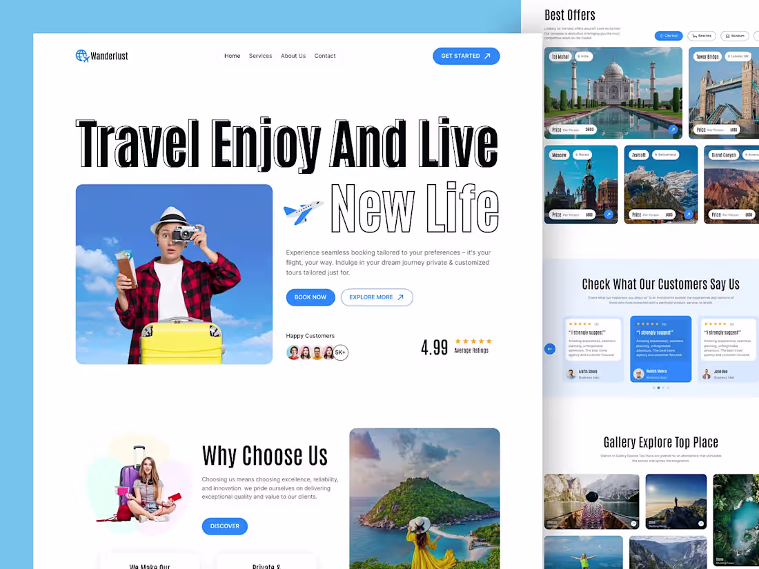 Cover image for Wanderlust - Travel Landing Page