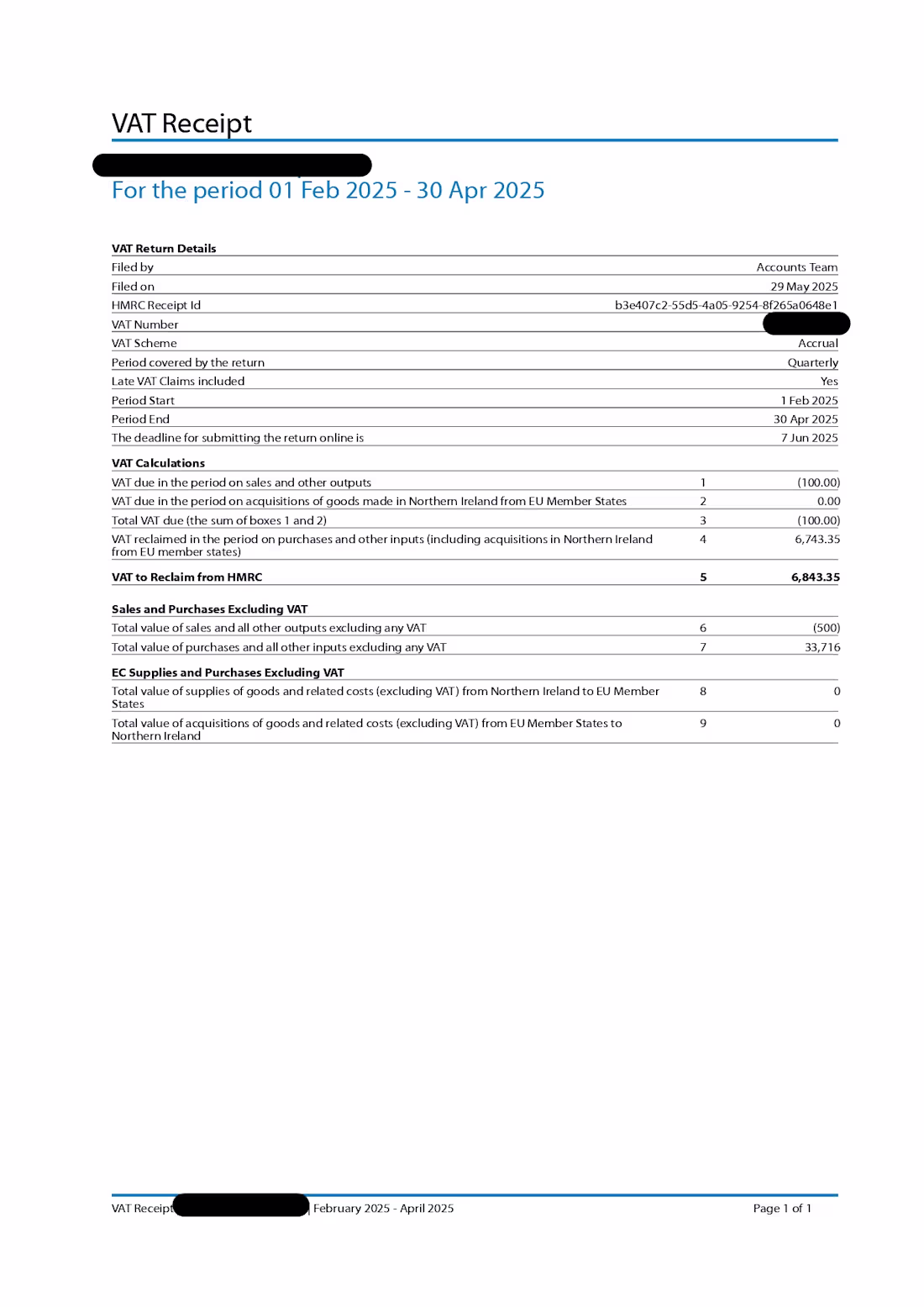 Cover image for VAT Return