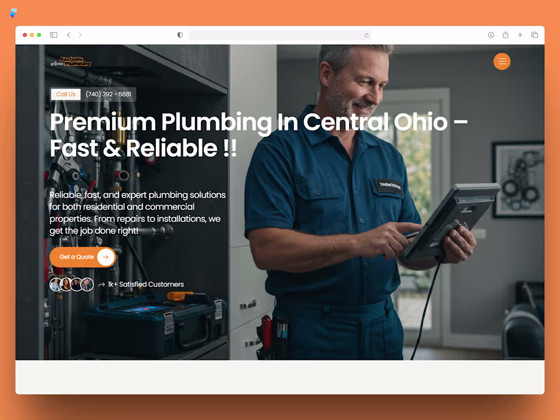Cover image for East-Side Plumbing {Framer Template Customization}