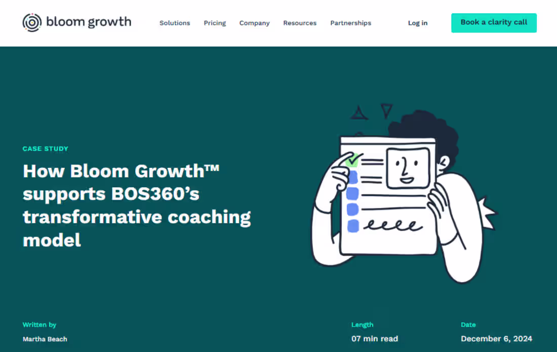 Cover image for How Bloom Growth™ supports BOS360’s transformative coaching mod…