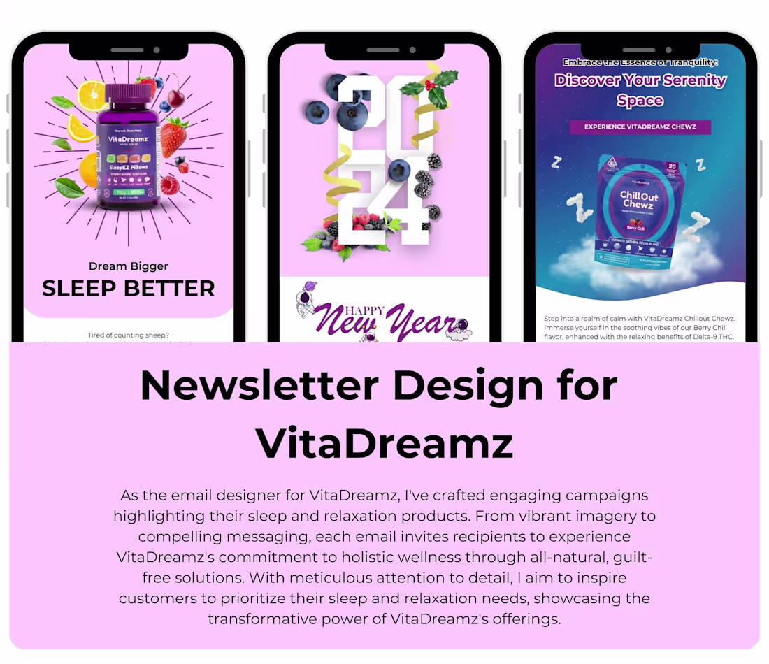 Cover image for Newsletter Design for VitaDreamz