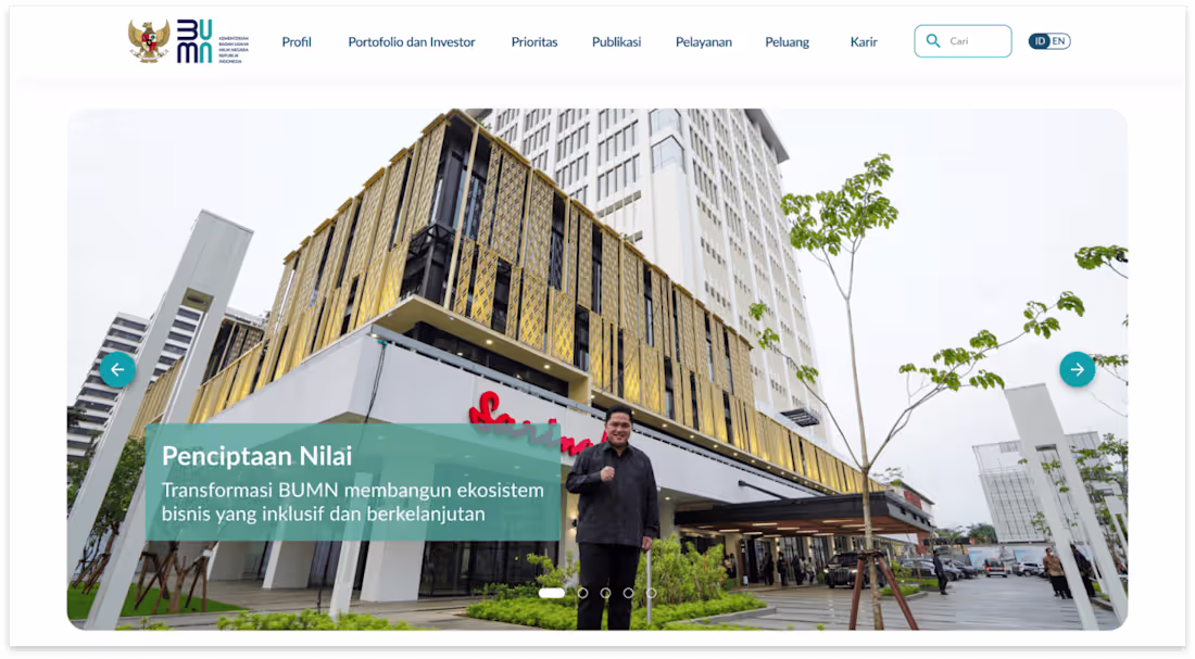 Cover image for Ministry of SOEs Indonesia Website Redesign