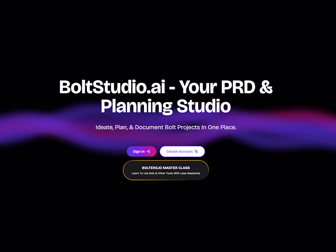 Cover image for BoltStudio.ai | Full Stack Prompt Engineering