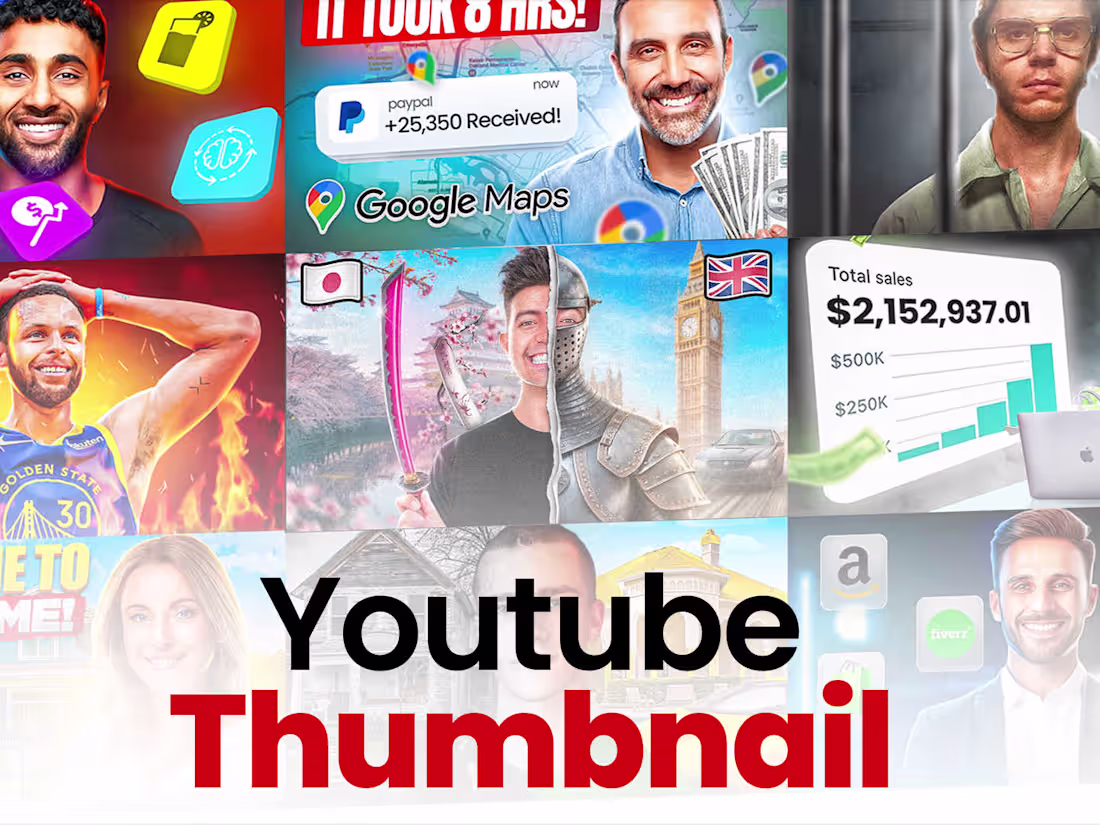 Cover image for I will design attractive CTR boosting youtube thumbnail 