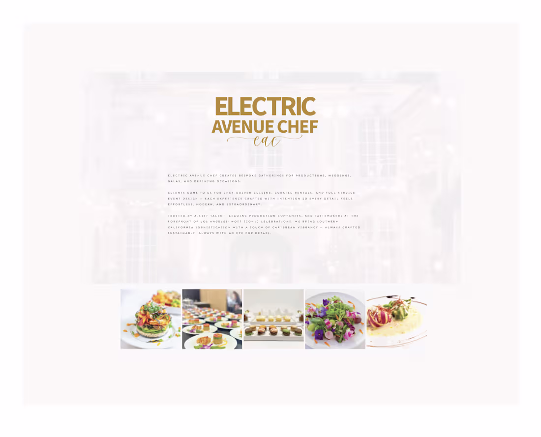Cover image for Website positioning + brand refresh for Electric Avenue Chef...
