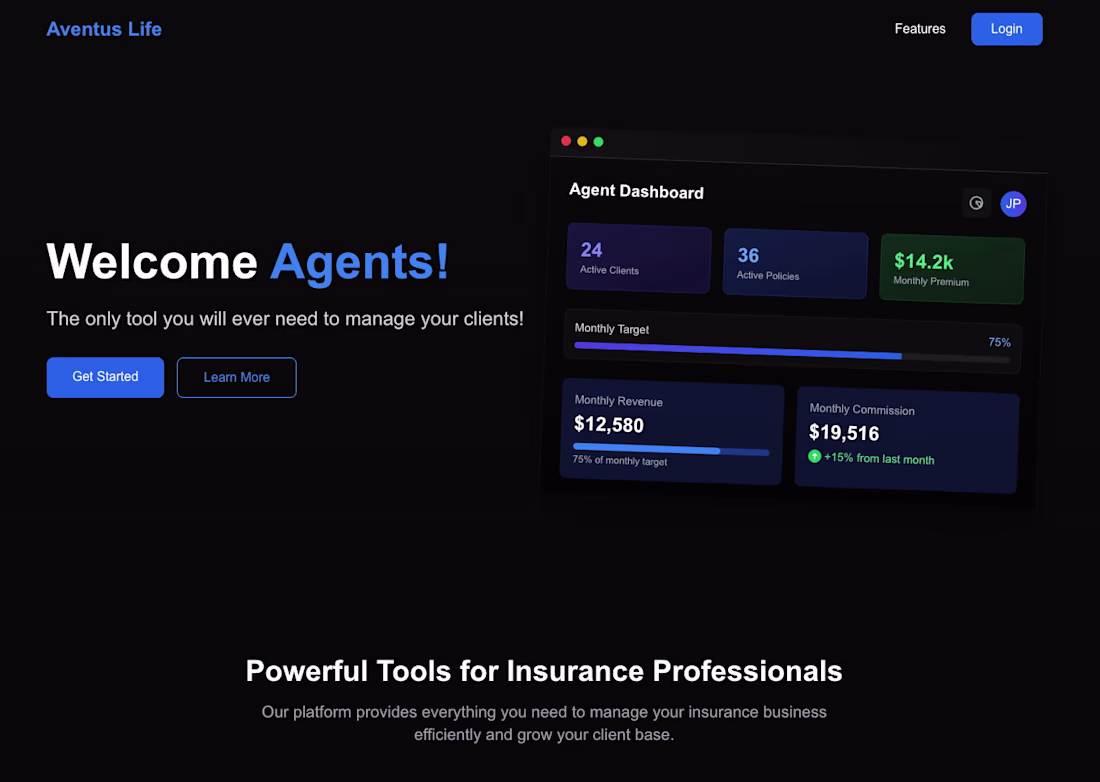 Cover image for Insurance SaaS Agent Dashboard
