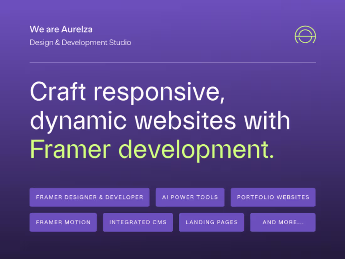 Cover image for Framer-Powered Website Design & Development