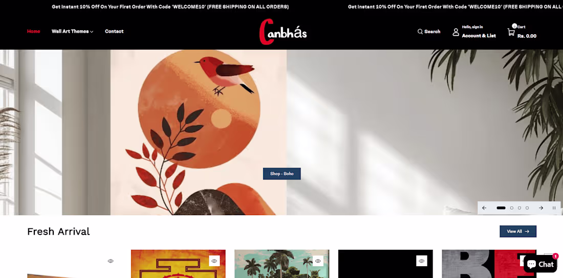 Cover image for E-commerce Growth for Artworks Brand - Canbhas