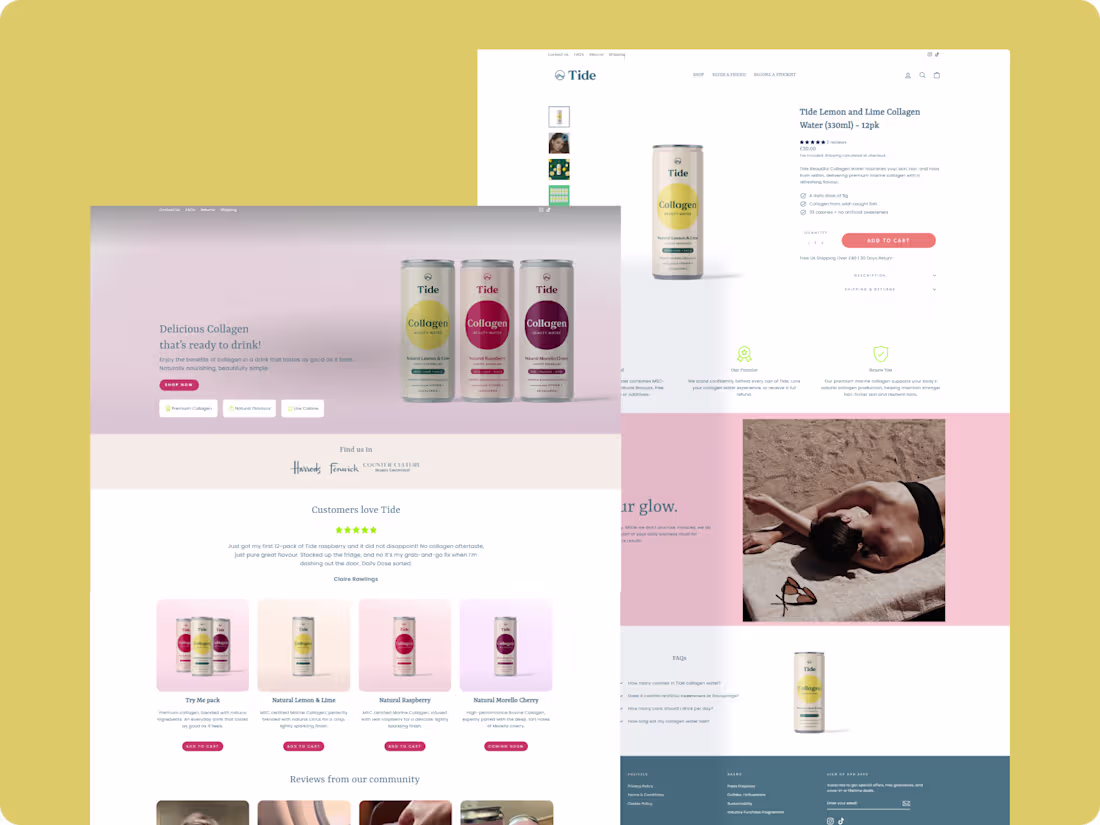 Cover image for Shopify eCommerce Development for Tide Collagen Water