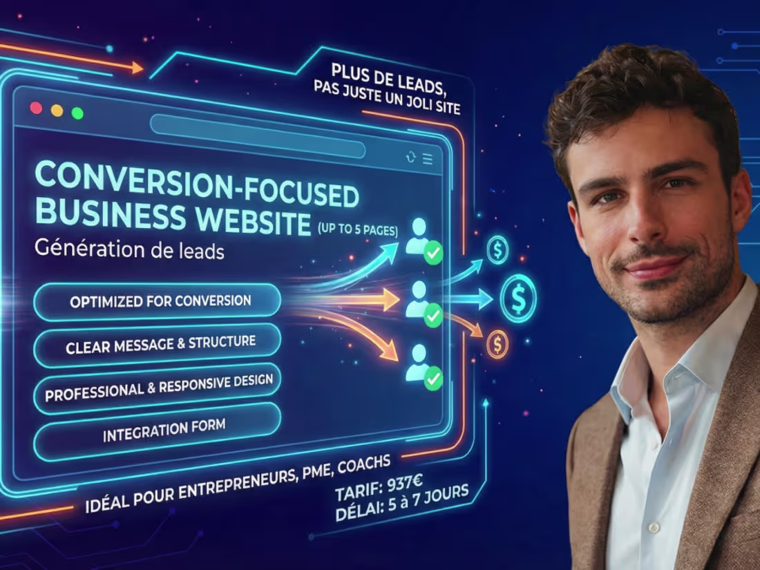 Cover image for Conversion-Focused Business Website (Up to 5 Pages)