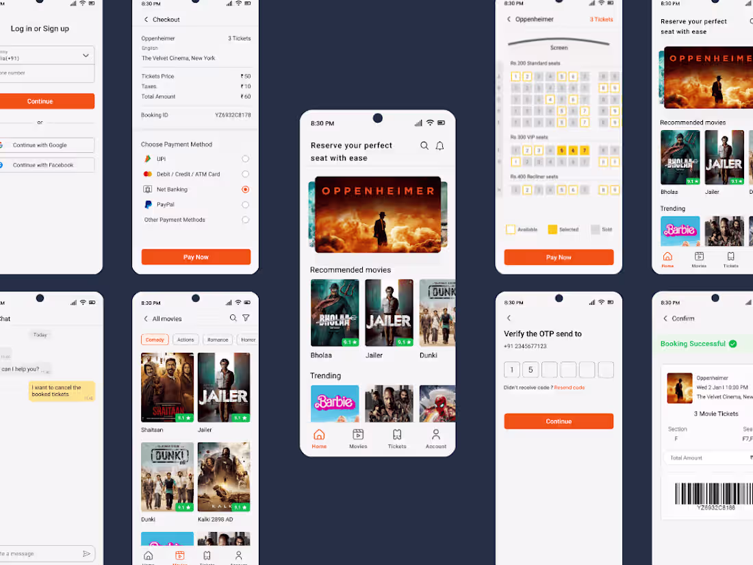 Cover image for CineReserve - A movie theatre seat reservation app