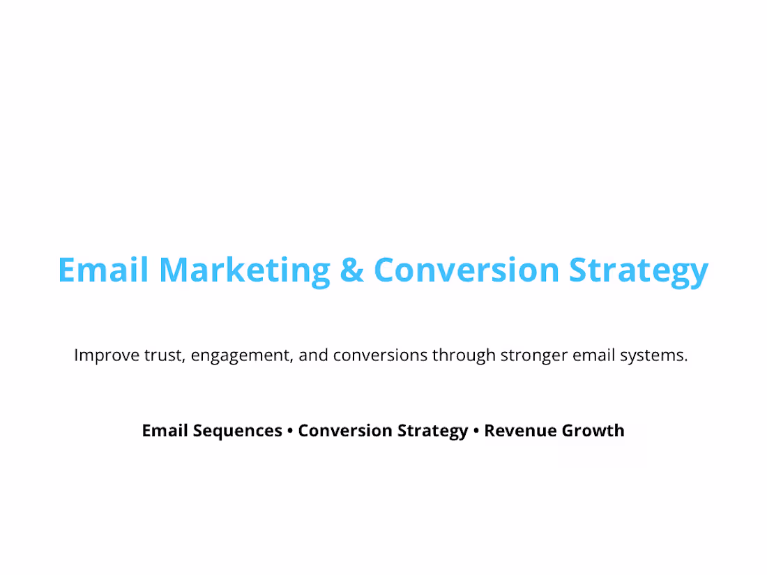 Cover image for Email Marketing & Conversion Strategy