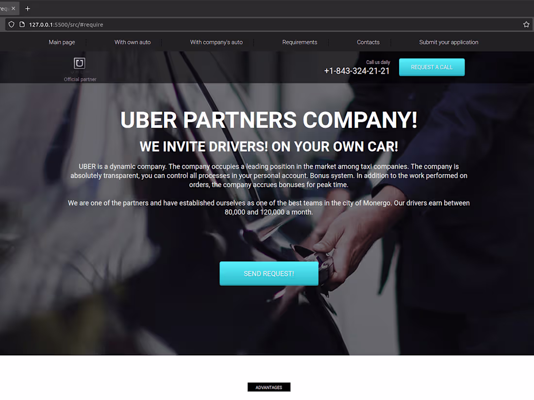 Cover image for Taxi Business Card Website