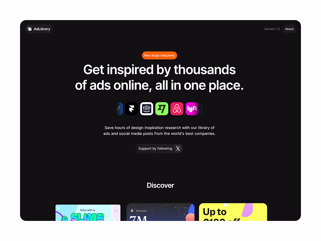 Cover image for A Curated Ad Gallery for Designers – Designed & Built in Framer