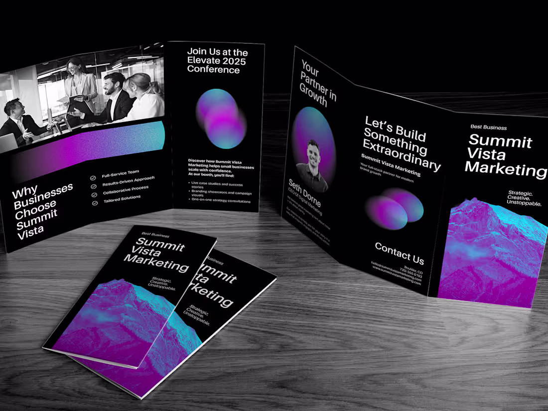 Cover image for Excited to share this mockup brochure design for Summit Vist...