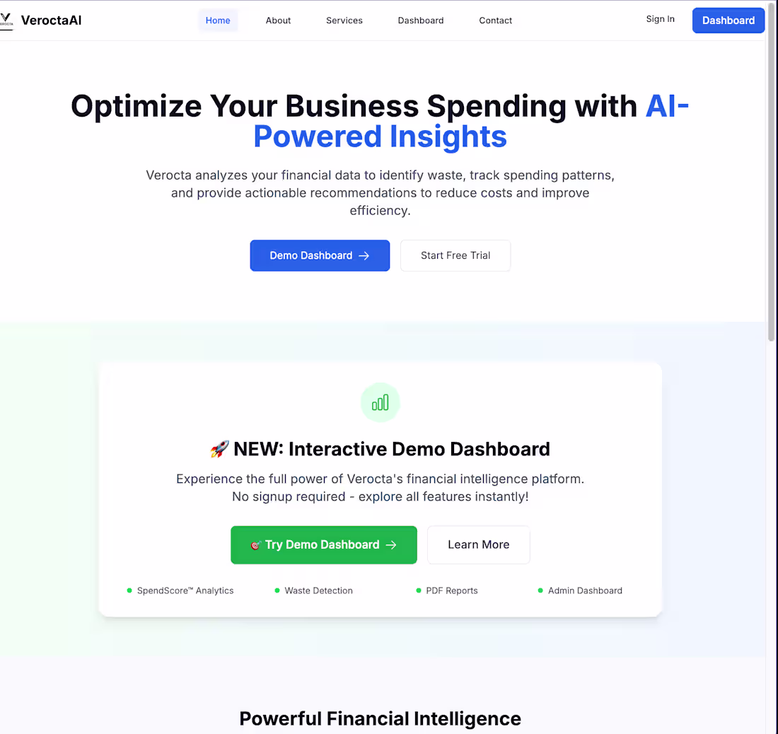 Cover image for VeroctaAI a Financial Analysis AI SaaS