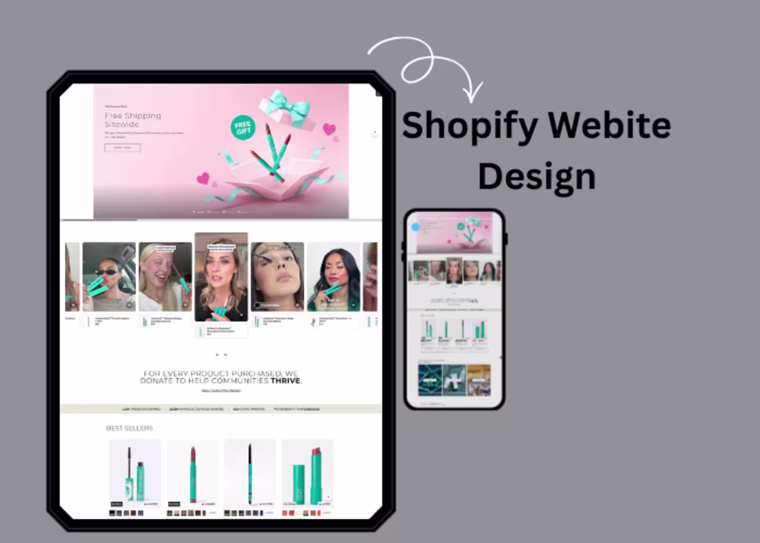 Cover image for Designed elegant Shopify makeup store
