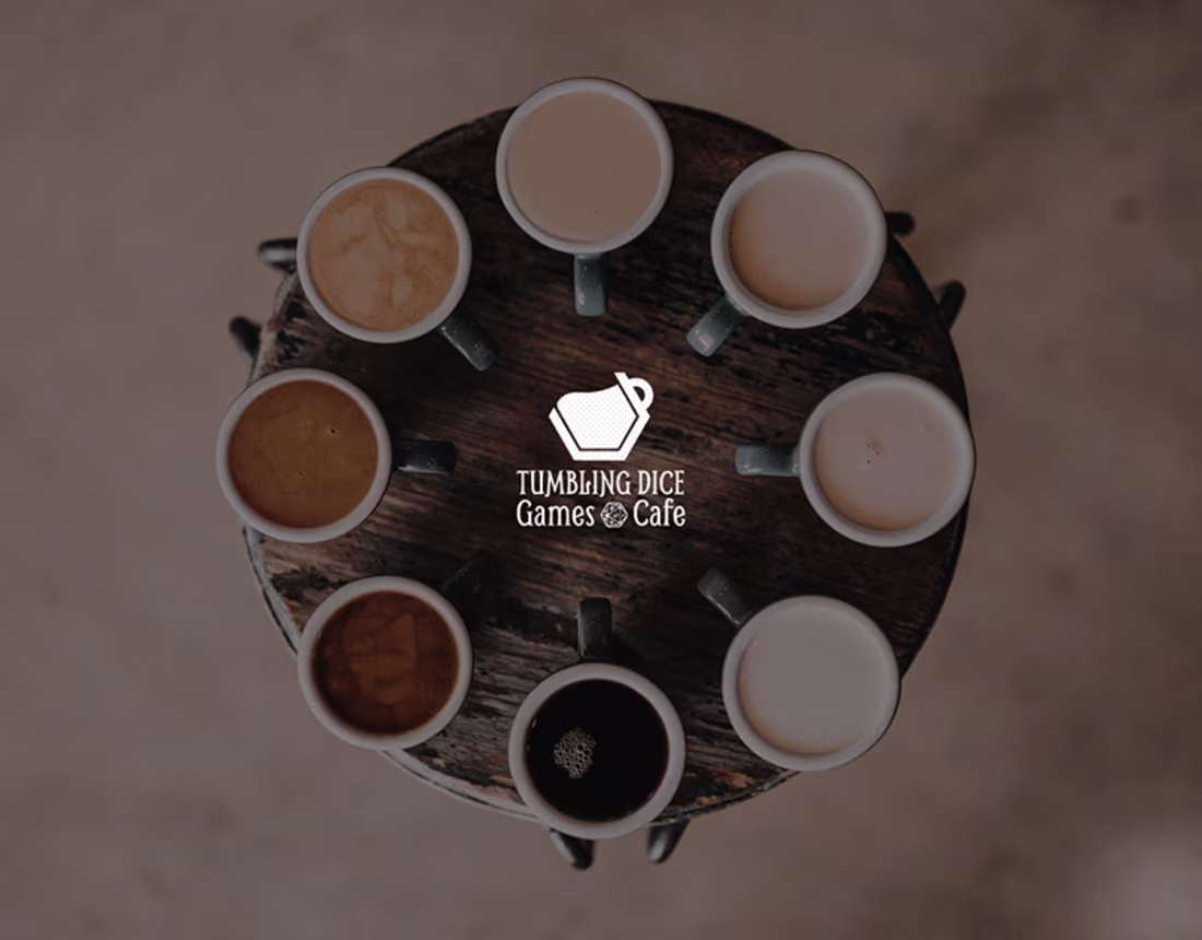 Cover image for Tumbling Dice Games Cafe Branding :: Behance