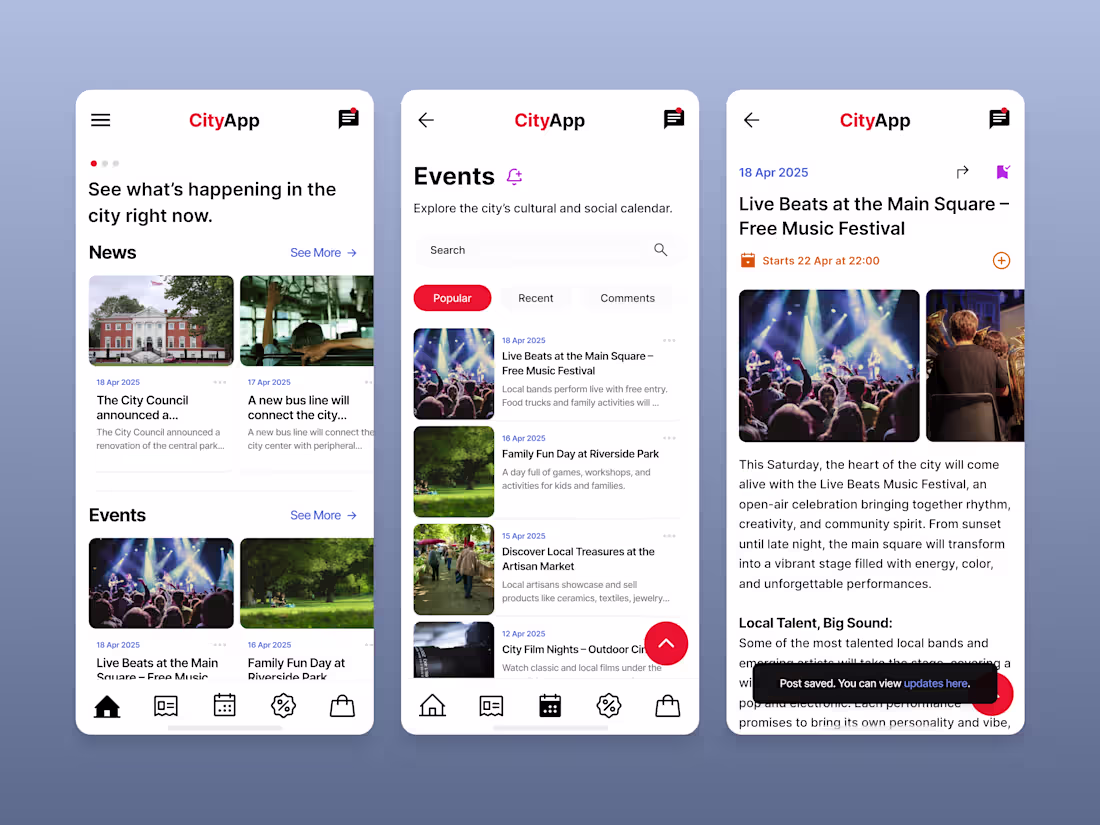 Cover image for CityApp — Local News & Events App