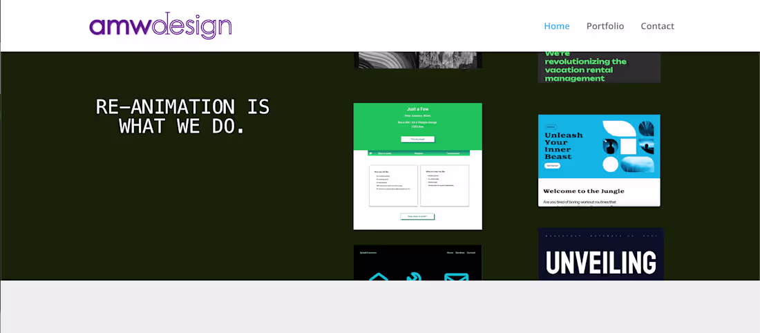 Cover image for amwdesign portfolio website