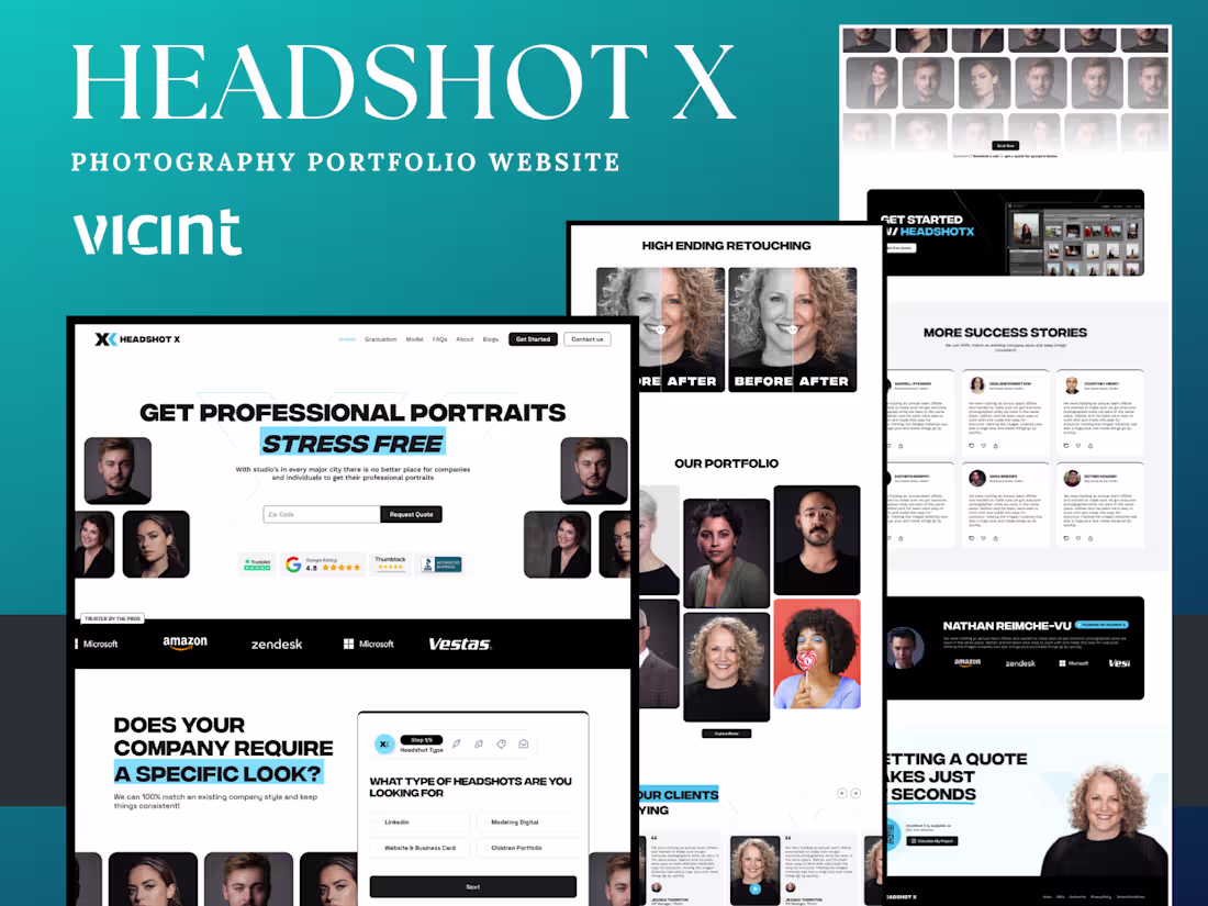 Cover image for Headshot Photography Portfolio Website - Webflow Design