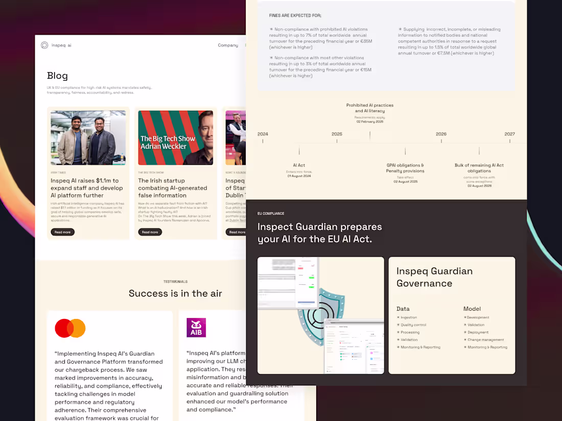 Cover image for Website Redesign & Optimization for Inspeq AI