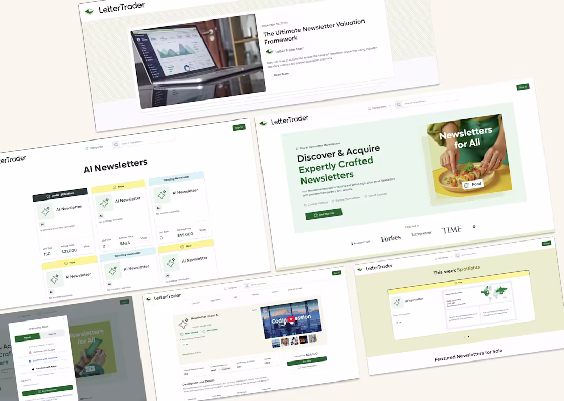 Cover image for Frontend Development for LetterTrader Marketplace