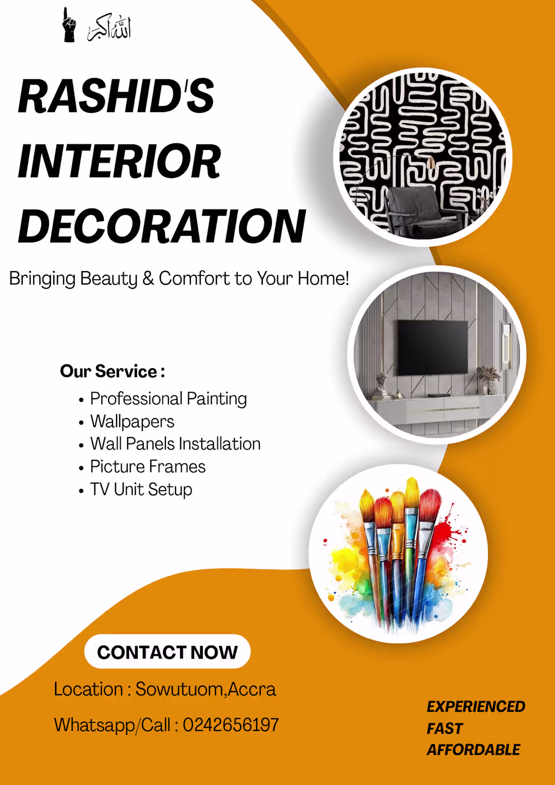 Cover image for Promotional flyer designed for an interior decoration busine...