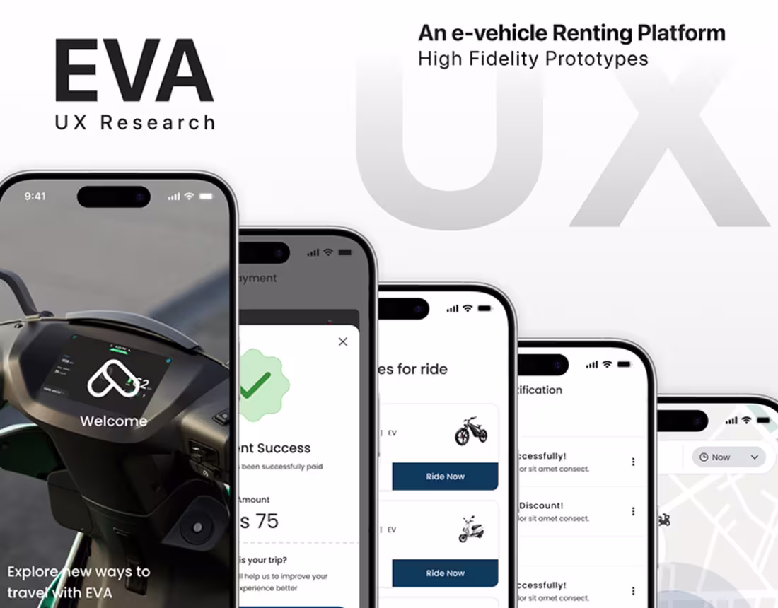 Cover image for EVA - User Research - E-Vehicle Renting Platform