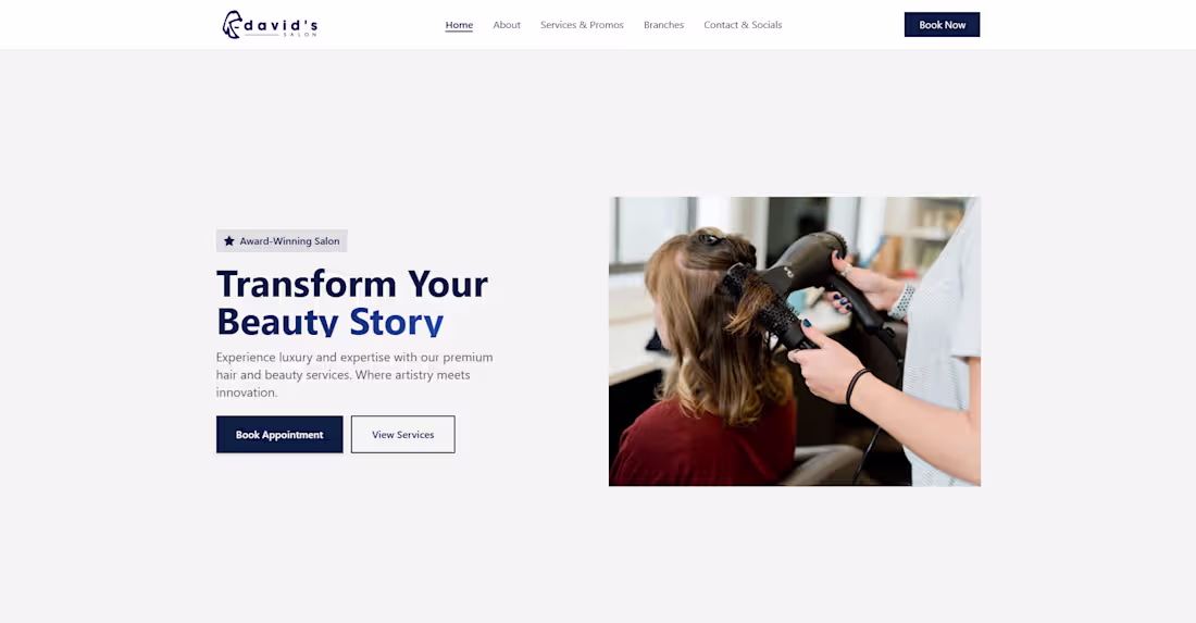 Cover image for Salon Business Landing Page Design