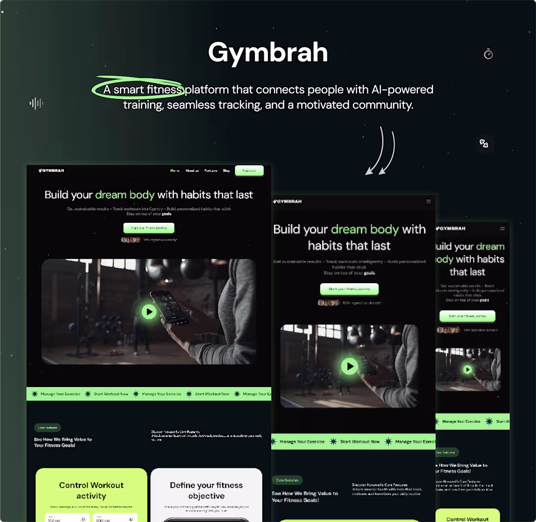 Cover image for Building a clean  website for Gymbrah’s fitness platform.