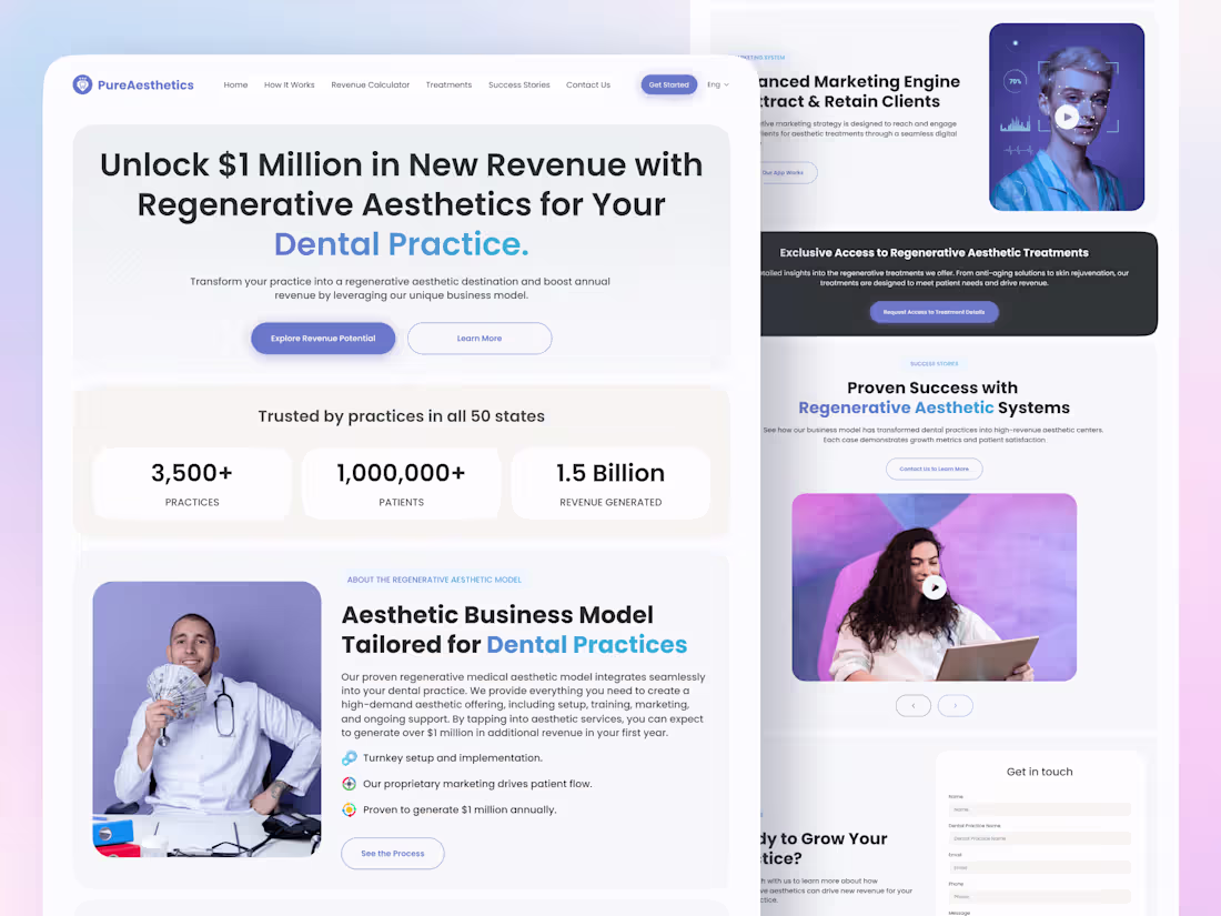 Cover image for Regenerative Aesthetic Systems Website for Dental Practices