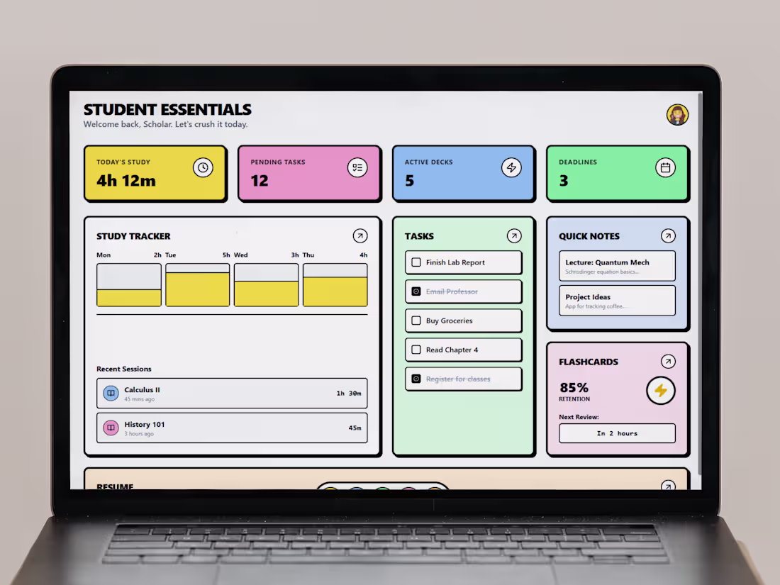 Cover image for Student Essentials Productivity Web App