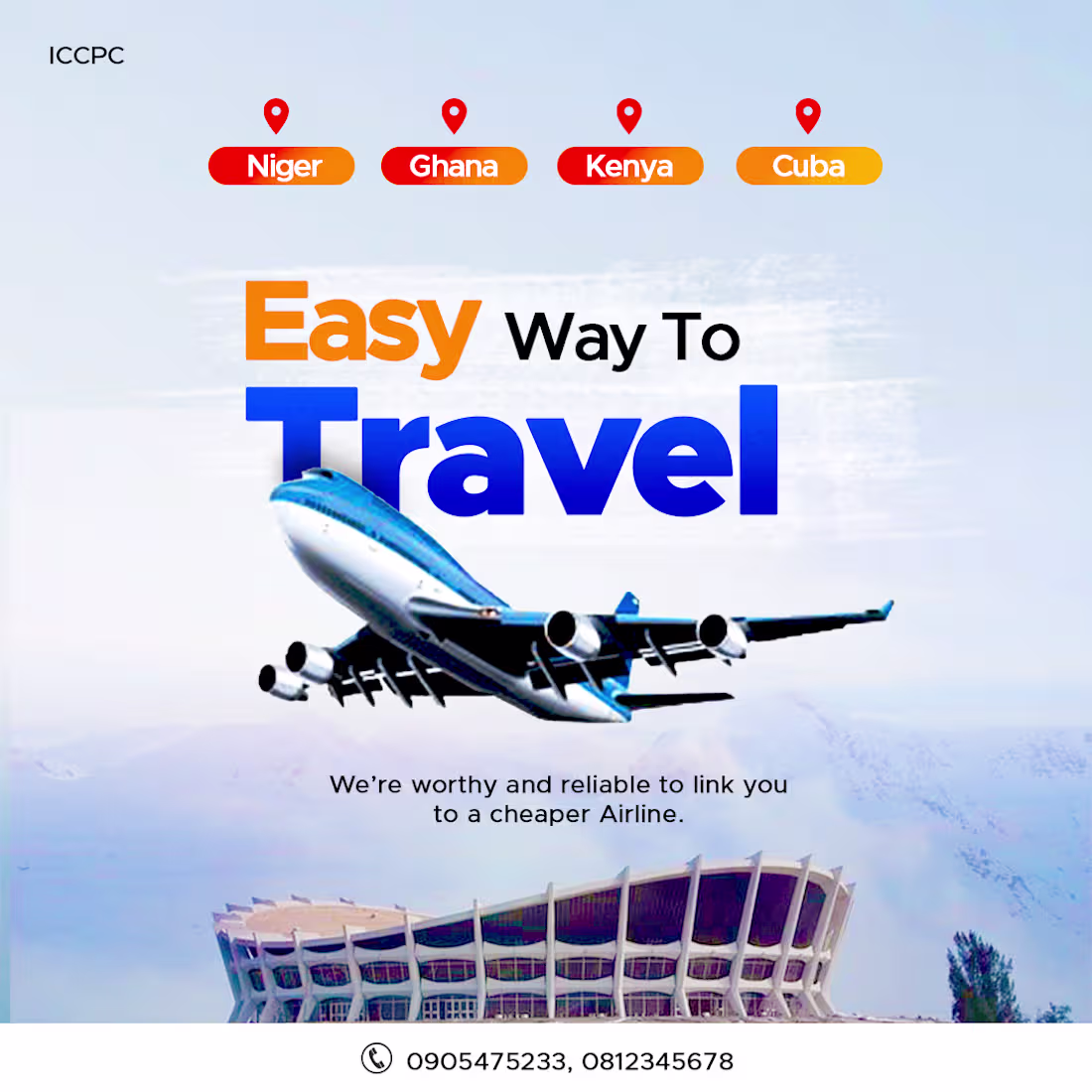 Cover image for Designed a social media flyer for an airplane support.