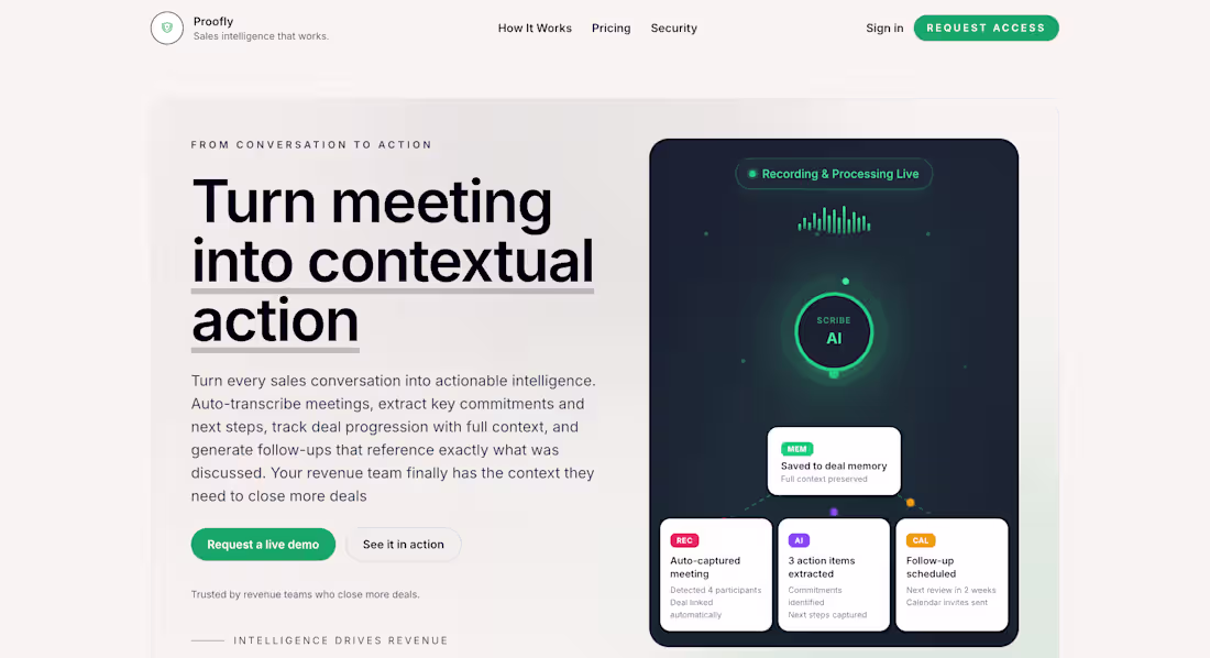 Cover image for Proofly is a Sales Memory