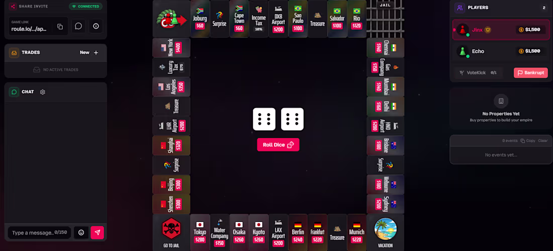 Cover image for Roule.io — Multiplayer Board Games Platform