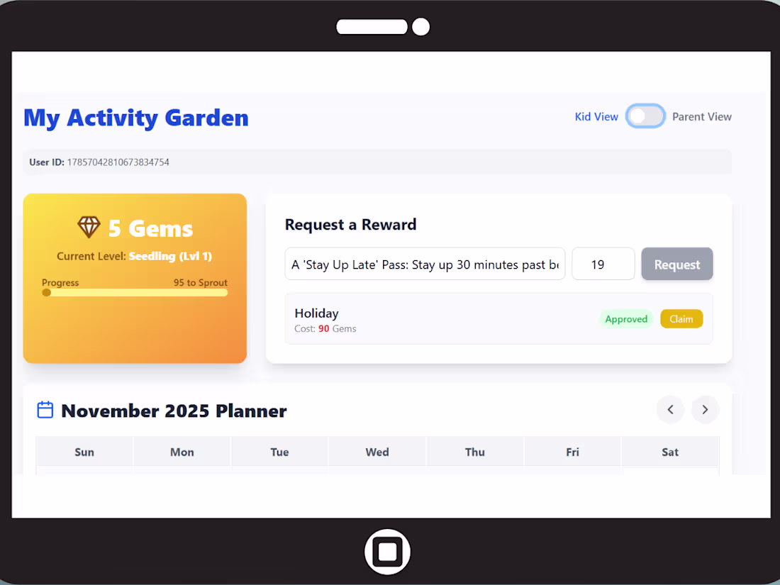 Cover image for I built a fun kids planner which is tied to rewards that kid...