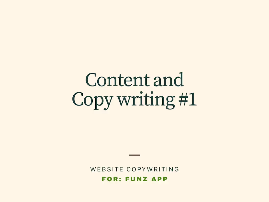 Cover image for FunZ Website & Landing Page Content Writing