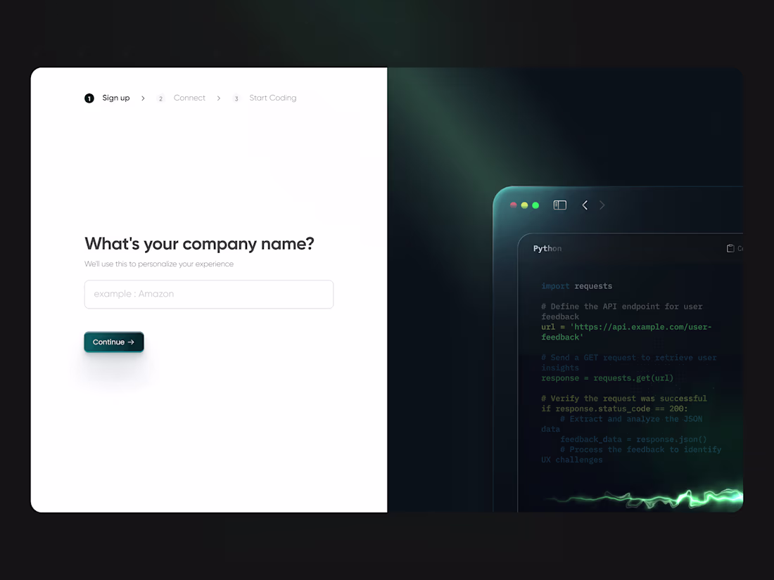Cover image for CodeFlow Onboarding
Designed a minimal onboarding