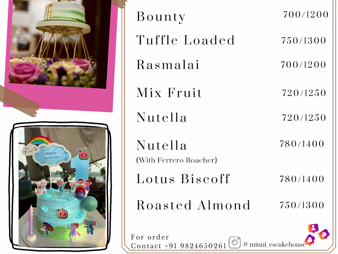 Cover image for Cake Menu