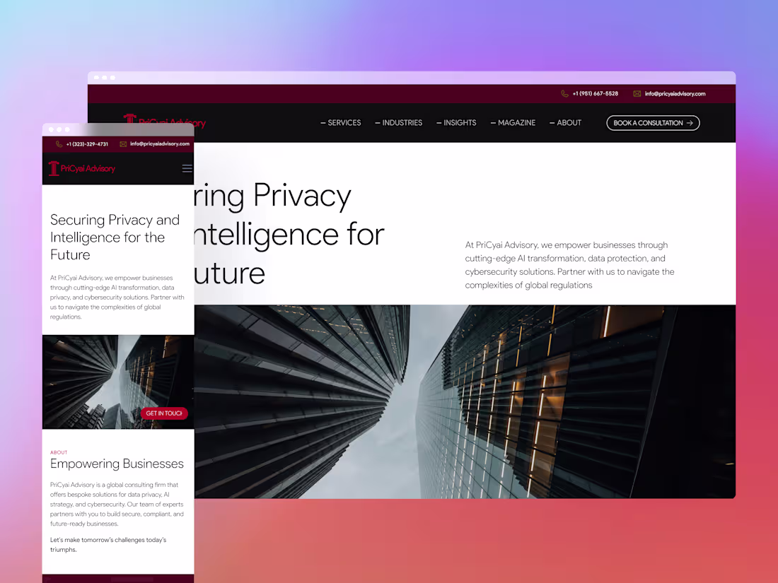 Cover image for PricyAI Advisory Website Design and Development