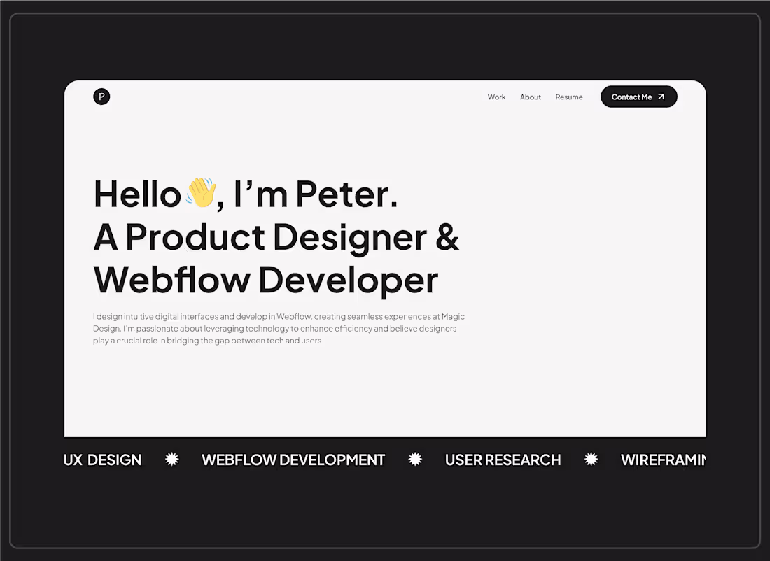 Cover image for Portfolio Website · UX/UI & Webflow