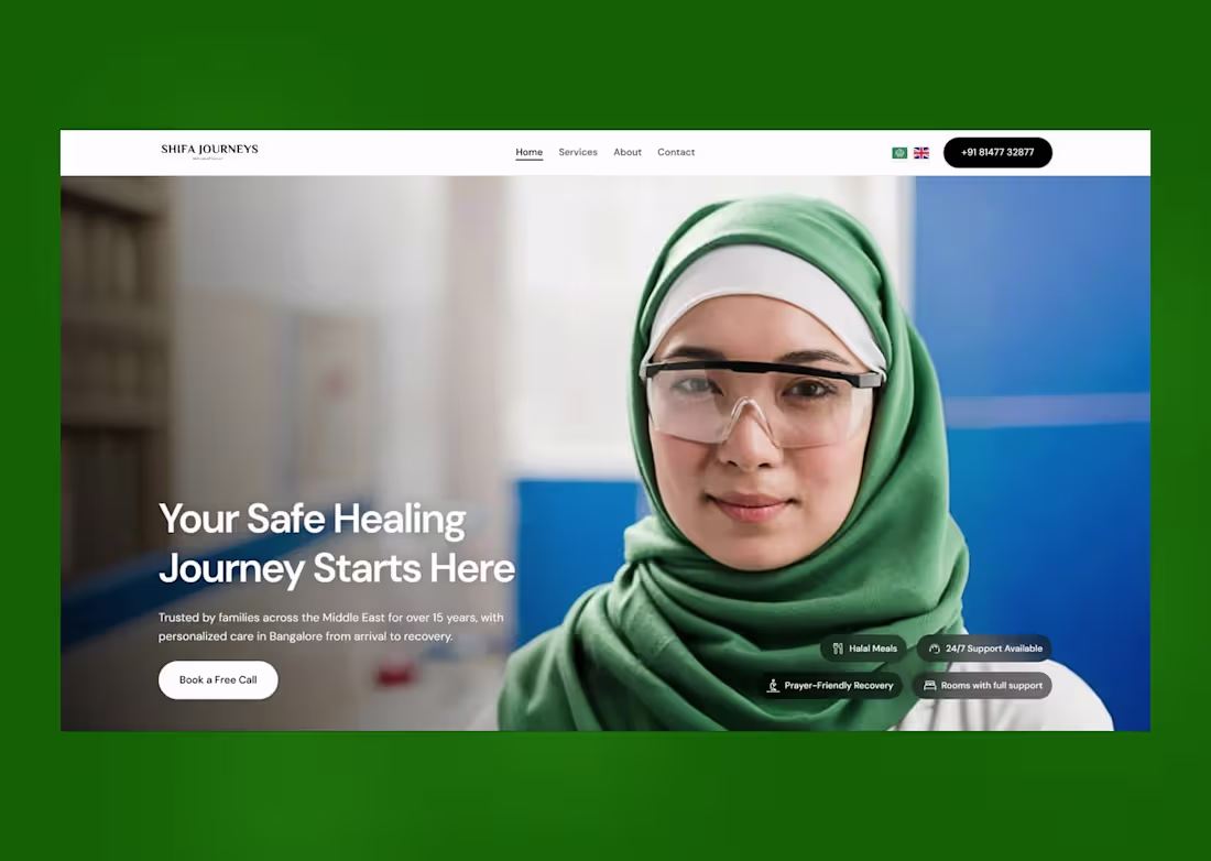 Cover image for Medical Tour Website Design for Shifa Journeys