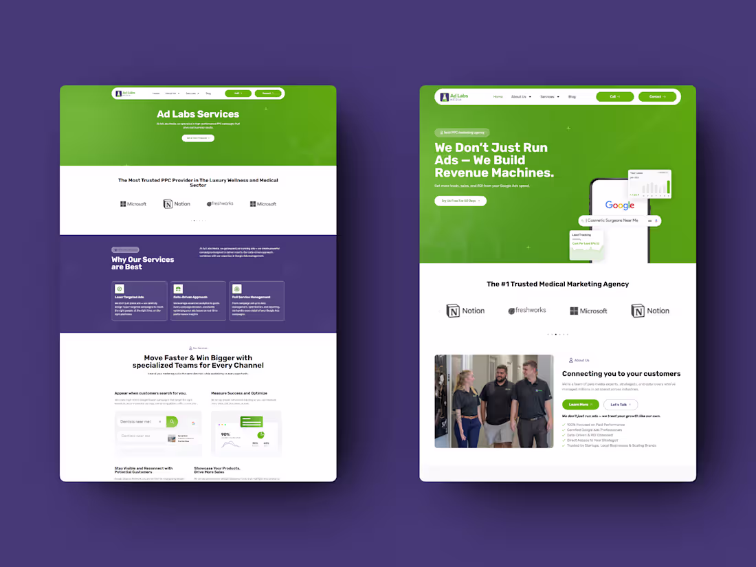 Cover image for Ad Labs Media required a website that clearly presented thei...