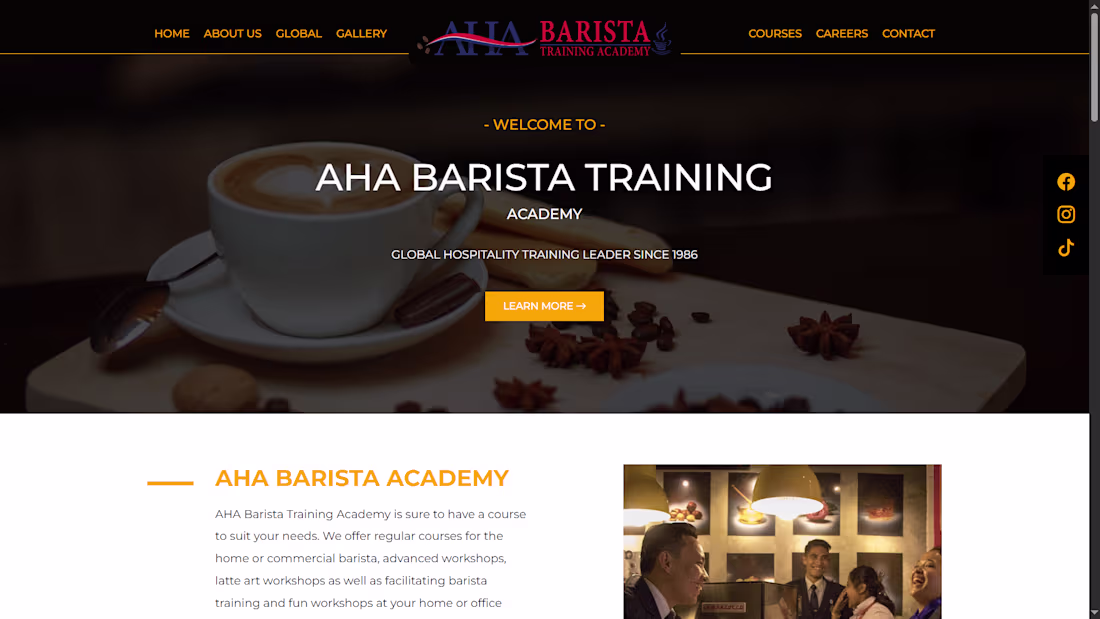 Cover image for Barista Course Website