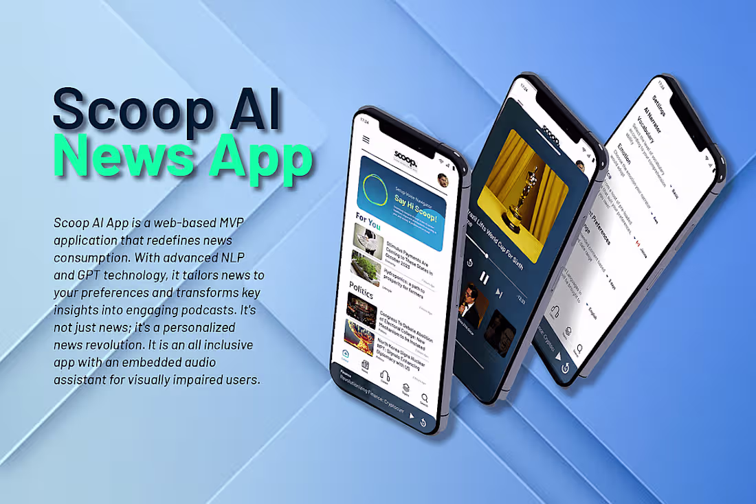 Cover image for Scoop AI News App UI/UX/Audio UX