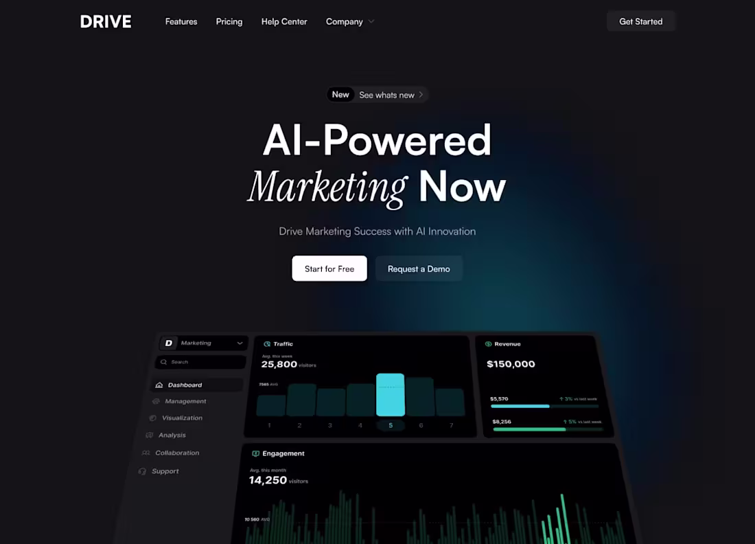 Cover image for Drive - Ai & SaaS Framer Website